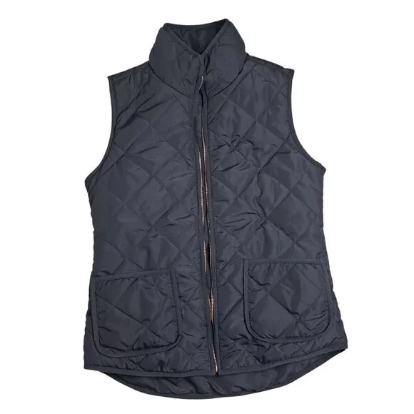 Market & Spruce Navy blue sleeveless quilted vest, size Small - Picture 3 of 5